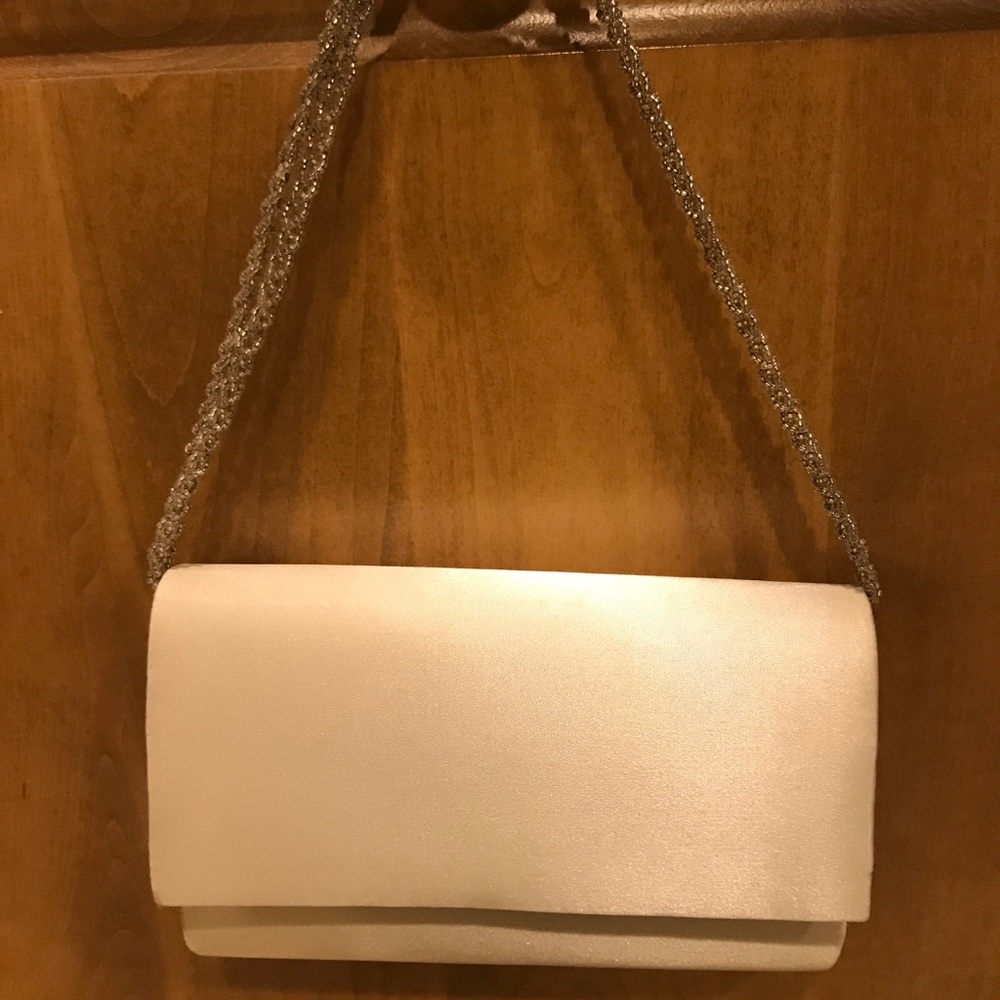 Light grey silk evening bag